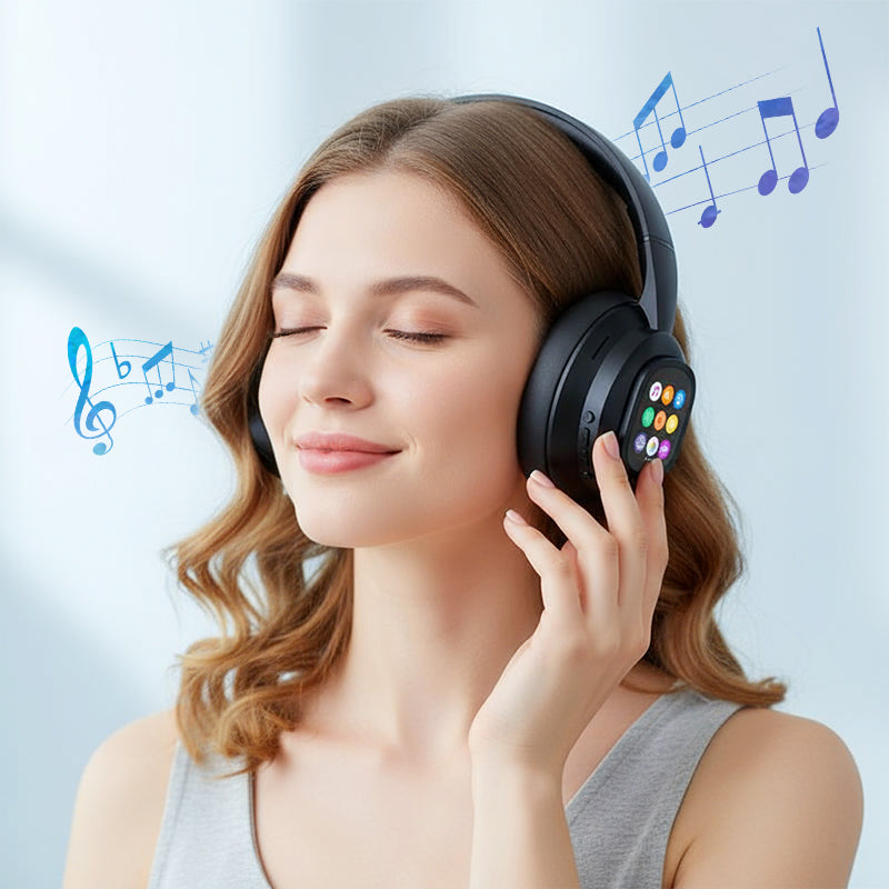 🎧50% de réduction! ✨ Casque Bluetooth IA - Écran LCD intelligent et assistant vocal avec qualité sonore premium pour la musique et les appels 📱✨